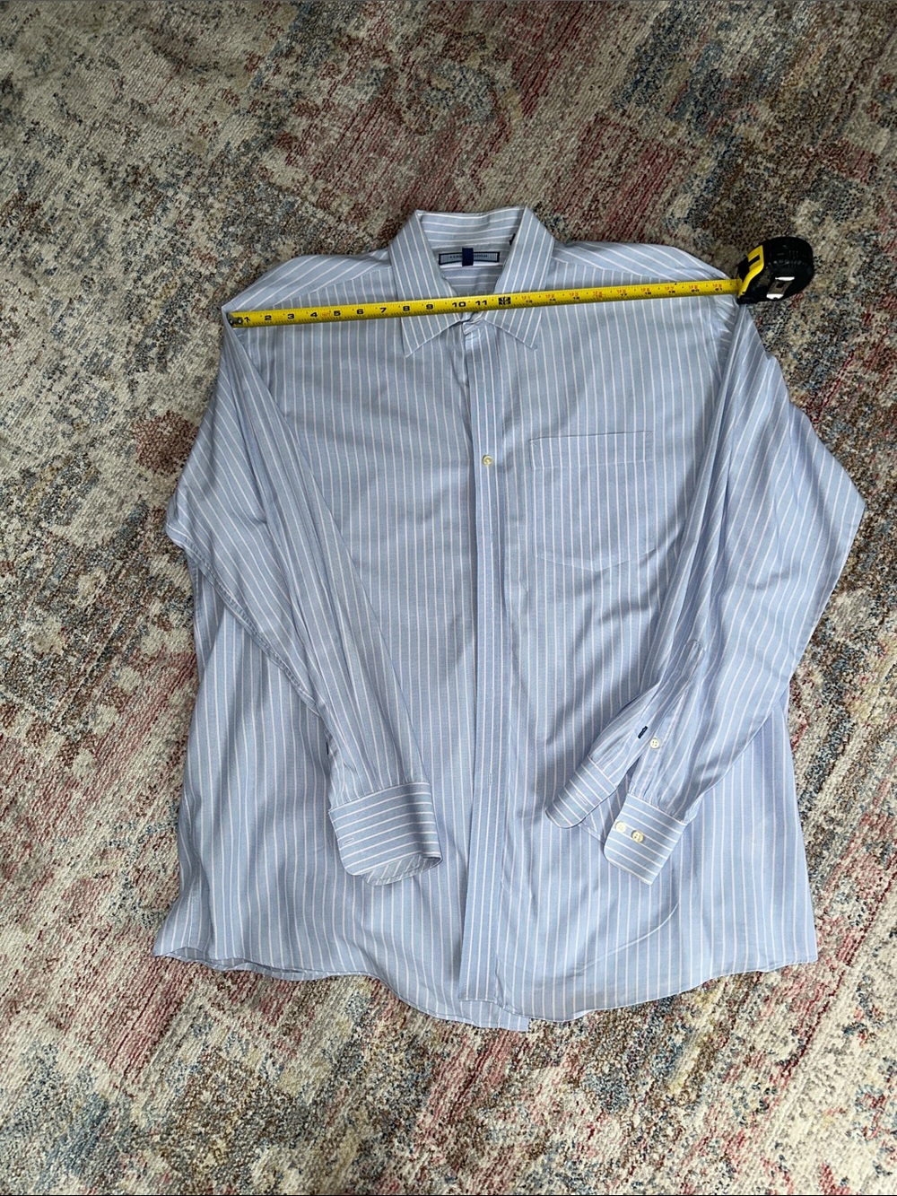 Light Blue Stripe Button-Up Shirt-XL
